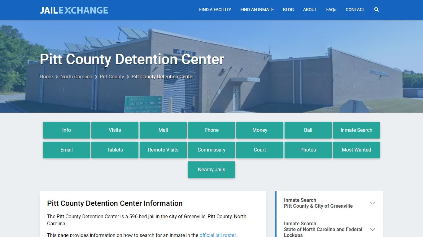 Pitt County Detention Center, NC Inmate Search, Information - Jail Exchange